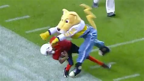 Mascot is bopped